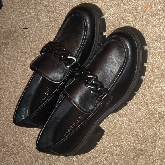 Madden Girl Black Chunky Loafers - Picture 4 of 8